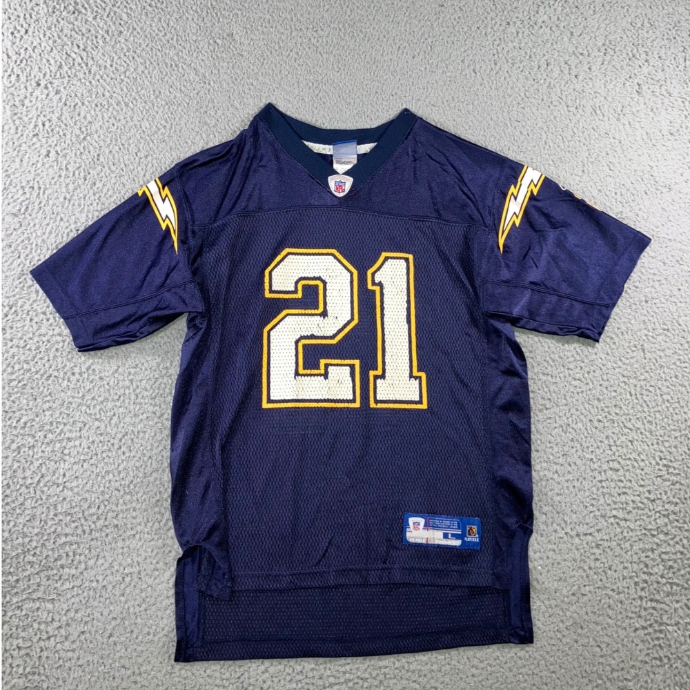 VTG Reebok San Diego Chargers Tomlinson #21 Jersey Youth L Navy Blokecore Retro